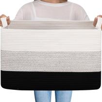Cesta de armazenamento OIAHOMY Cobertor de tecido de corda de algodão 50x40x30cm
