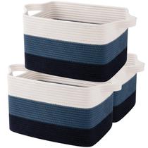 Cesta de armazenamento OIAHOMY, corda de algodão tecida 33x25x22 cm, pacote 3