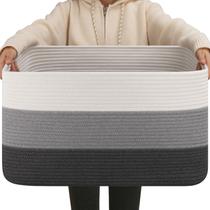 Cesta de armazenamento OIAHOMY Cotton Rope 56x43x31 cm cinza