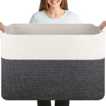 Cesta de armazenamento OIASKET 108L Corda de algodão 64x41x41 cm Cesta de armazenamento OIASKET 108L Corda de algodão 64x41x41 cm