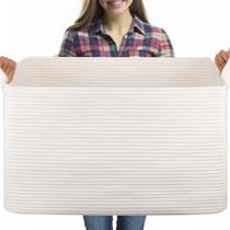Cesta de Armazenamento OIASKET Extra Grande (95L) para Cobertores e Brinquedos