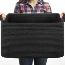 Cesta de Armazenamento OIASKET Grande para Sala de Estar - Cobertor Preto Cesta de Armazenamento OIASKET Grande para Sala de Estar - Cobertor Preto