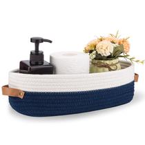 Cesta de armazenamento Oradrem Toilet Tank Top Farmhouse Navy Cesta de armazenamento Oradrem Toilet Tank Top Farmhouse Navy