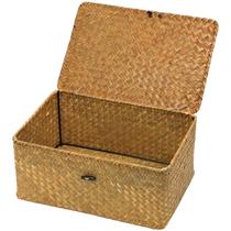 Cesta de armazenamento ORDELITE Wicker Seagrass com tampa natural Cesta de armazenamento ORDELITE Wicker Seagrass com tampa natural