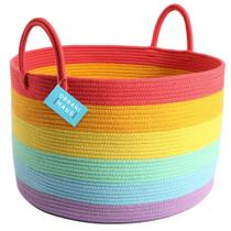 Cesta de armazenamento OrganiHaus Large Blanket Rainbow Cotton