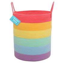 Cesta de armazenamento OrganiHaus Tall Blanket Rainbow Cotton Rope