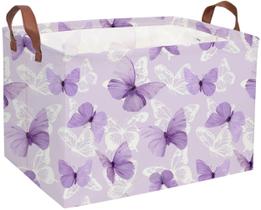 Cesta de armazenamento para crianças Sanjiaofen 38x23x25cm Purple Butterfly Cesta de armazenamento para crianças Sanjiaofen 38x23x25cm Purple Butterfly