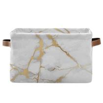 Cesta de armazenamento para imprimir tecido grande de mármore de ouro branco Cesta de armazenamento para imprimir tecido grande de mármore de ouro branco
