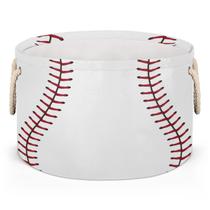 Cesta de armazenamento Pardick Large Round Red Baseball para crianças