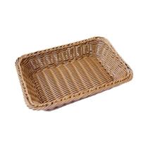 Cesta De Armazenamento Retangular De Vime Imitação De Rattan Feita À Mão Para Frutas, Chá, Lanches,