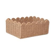 Cesta De Armazenamento Retangular Feita À Mão Organizador De Papel Cordão Caixa De Cosméticos