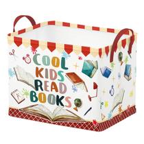 Cesta de armazenamento Runtoo Cool Kids Read Books à prova d'água 40x30x30cm