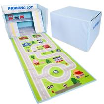 Cesta de armazenamento SAM AND MABEL Toy Car Garage com tapete de carro Play Mat