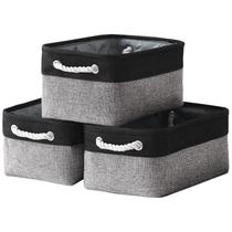 Cesta de armazenamento The Warm Home Organizing, pacote com 3 unidades, 14 x 10 x 7 em preto