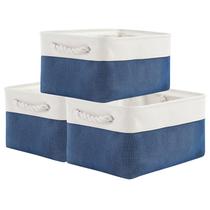 Cesta de armazenamento TheWarmHome Medium, pacote com 3, 36 x 25 x 18 cm, tecido