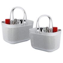 Cesta de armazenamento UUJOLY Portable Shower Caddy Plastic Grey, pacote com 2 Cesta de armazenamento UUJOLY Portable Shower Caddy Plastic Grey, pacote com 2