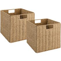 Cesta de armazenamento Vagusicc Wicker, conjunto de 2 tecidos à mão de 9 cm