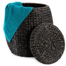 Cesta de Armazenamento Vintage Best Choice Products - Design em Hyacinth Preto