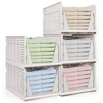 Cesta de armazenamento yazi 5XL e organizador de armário de plástico empilhável