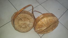 Cesta de bambu 30cm kit 6 pçs