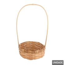Cesta de Bambu Alça Fraldeira 15x26cm Trançada - Tudo em Caixa