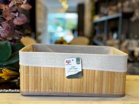 Cesta de bambu com tecido retangular 37x26/15 Cesta de bambu com tecido retangular 37x26/15