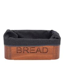 Cesta de Bambu para Pão com Forro de Tecido 24X9X17CM