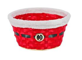 Cesta De Bambu Redonda Vermelho Cinto Preto E Borda Branca Cesta De Bambu Redonda Vermelho Cinto Preto E Borda Branca