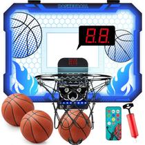 Cesta de basquete coberta para crianças com 7 cores, luzes LED, mini cesta de basquete com controle remoto na porta, cesta de basquete com placar, brinquedos de basquete, presentes para meninos e meninas de 4 a 12 anos Cesta de basquete coberta para crianças com 7 cores, luzes LED, mini cesta de basquete com controle remoto na porta, cesta de basquete com placar, brinquedos de basquete, presentes para meninos e meninas de 4 a 12 anos