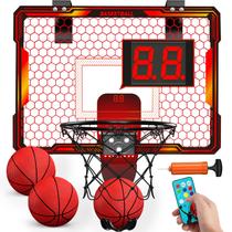 Cesta de basquete de interior HYES Mini com iluminação LED e placar