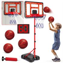 Cesta de basquete GMAOPHY Kids com altura ajustável 1,07-1,88 m com LED