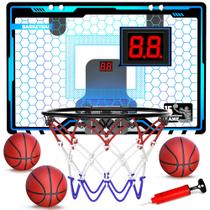 Cesta de basquete HopeRock Indoor Mini com LED para crianças com 3 bolas Cesta de basquete HopeRock Indoor Mini com LED para crianças com 3 bolas