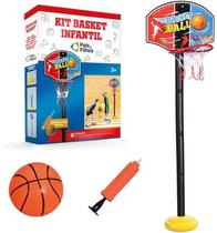 Cesta De Basquete Infantil Brinquedo Kit Bola Tabela Bomba