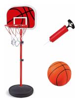 Cesta de basquete infantil de metal com 9 peças ajustável até 139cm