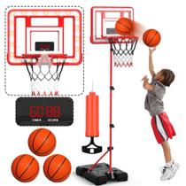 Cesta de basquete infantil flybakiz de altura ajustável com placar