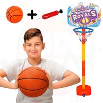 Cesta De Basquete Infantil Pedestal Regulável + Bola de Basquete E Bomba De Ar - WellKids