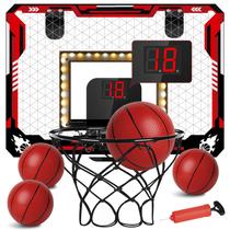 Cesta de basquete KIZJORYA Indoor com placar eletrônico para crianças