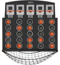 Cesta de basquete SWOOC Games montada na parede Giant 4 em uma fileira Cesta de basquete SWOOC Games montada na parede Giant 4 em uma fileira