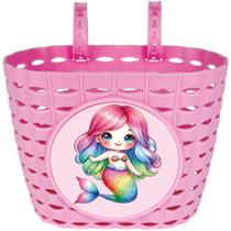 Cesta de bicicleta Dankeler ajustável rosa sereia 20x14x15cm Cesta de bicicleta Dankeler ajustável rosa sereia 20x14x15cm