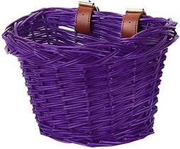 Cesta de bicicleta EIRONA com alças ajustáveis em rattan roxo