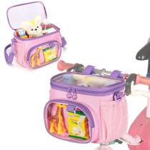 Cesta de bicicleta GRAOSO Front Kids rosa nylon 21x11x16 cm