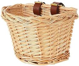 Cesta de bicicleta infantil EIRONA Wicker ajustável para 12-16"