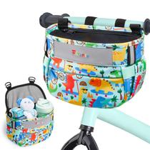 Cesta de bicicleta infantil Fitense, tecido impermeável com compartimentos de armazenamento Cesta de bicicleta infantil Fitense, tecido impermeável com compartimentos de armazenamento