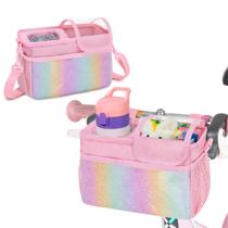 Cesta de bicicleta infantil GRAOSO 22x11x15cm com porta-copos rosa Cesta de bicicleta infantil GRAOSO 22x11x15cm com porta-copos rosa