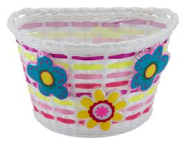 Cesta de bicicleta Schwinn para crianças com flores iluminadas e guidão Cesta de bicicleta Schwinn para crianças com flores iluminadas e guidão