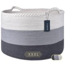 Cesta de cobertor COMSE Corda de algodão extra grande 55x35cm Cesta de cobertor COMSE Corda de algodão extra grande 55x35cm
