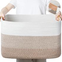 Cesta de Cobertor Grande Danpinera 72L - Retangular em Algodão Marrom