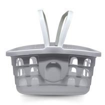 Cesta de Compras com Alça de Supermercado Cinza LP House