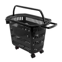 Cesta De Compras Com Rodinhas 30 Litros Preta D-300 - Della Plast