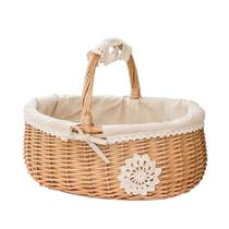 Cesta de compras de vime, cesta de salgueiro, rattan artesanal